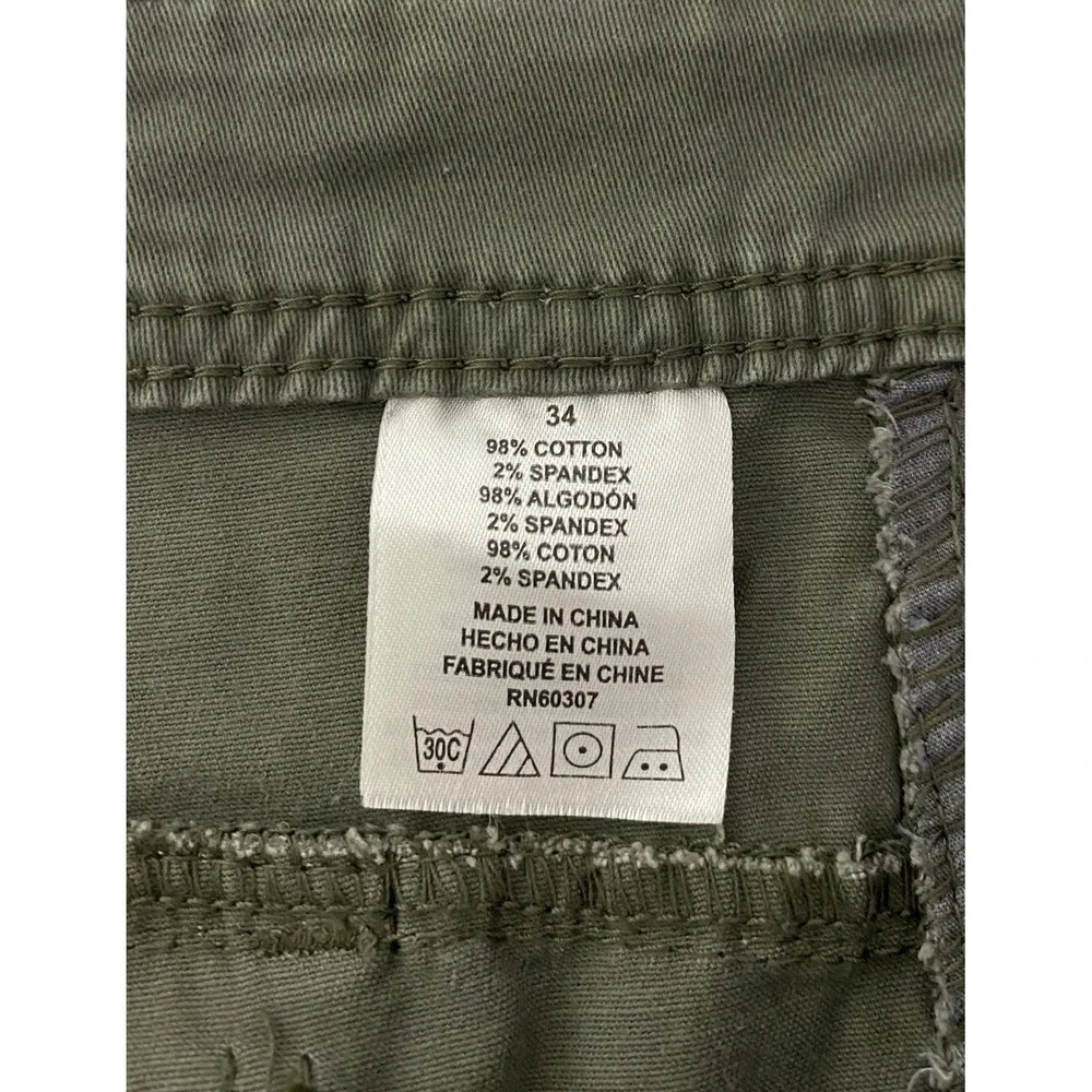 Unionbay Mens Size 34 Olive Green Cotton Blend Stretch Cargo Shorts Utility - Picture 8 of 8